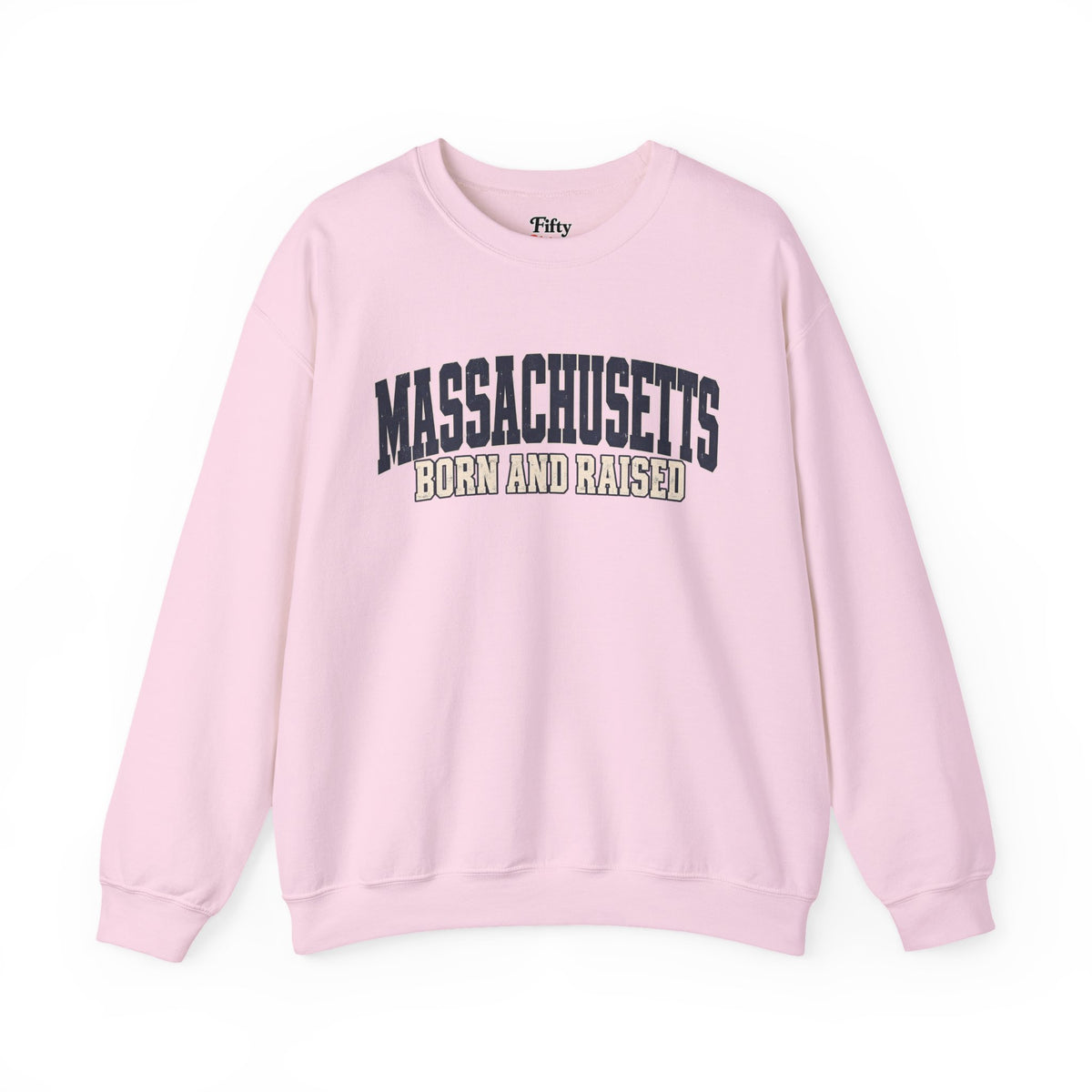 Massachusetts Born and Raised Rugged Heritage Unisex Sweatshirt Graphic