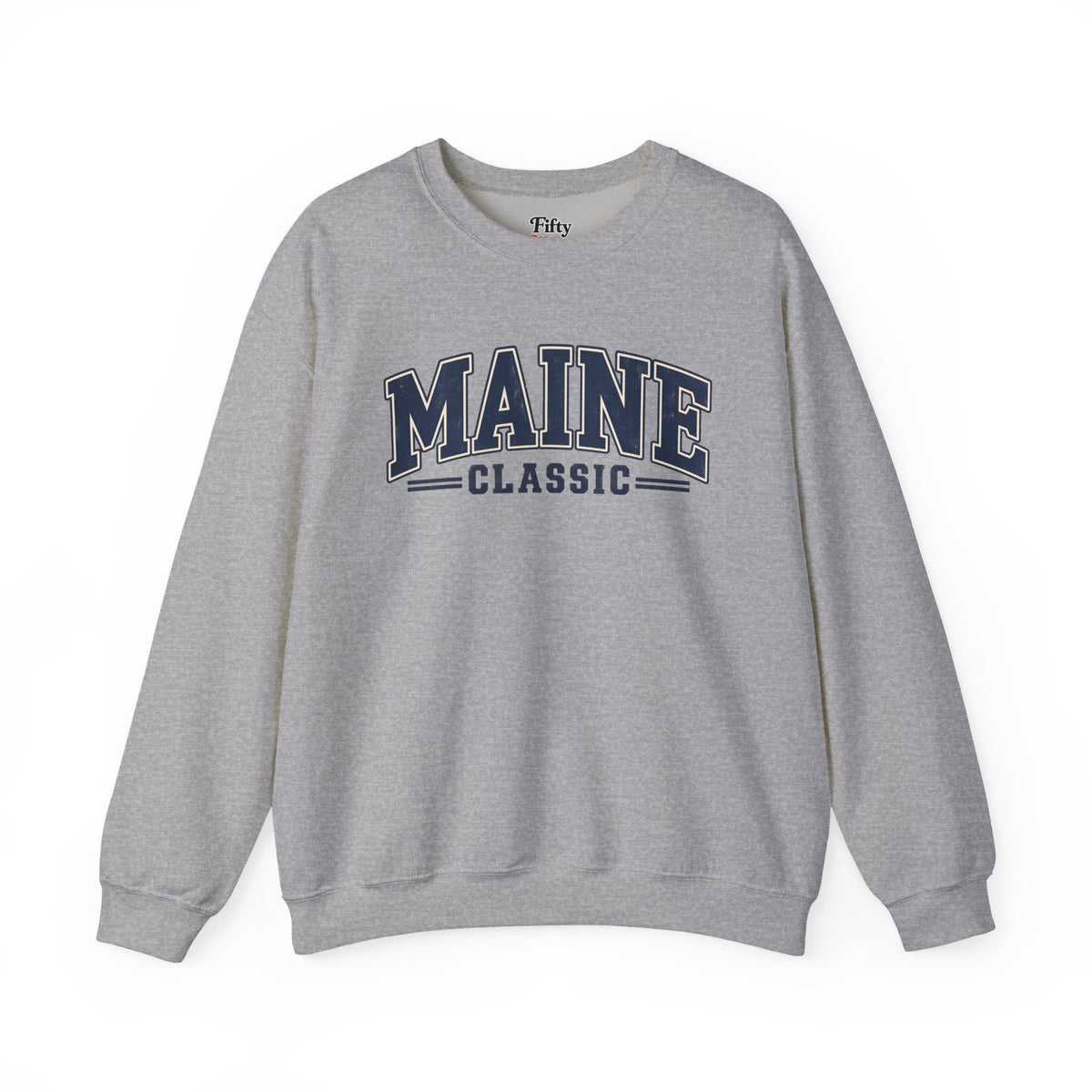 Maine Classic Unisex Crewneck Sweatshirt State Name Graphic