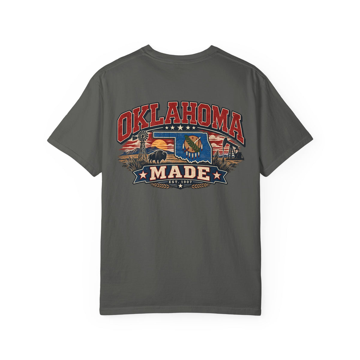 Oklahoma Made Unisex Comfort Color 1717 Streetwear Graphic Tee