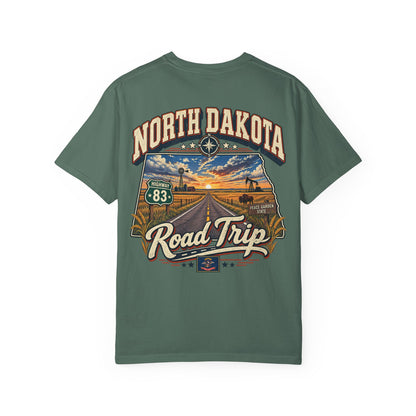 North Dakota Road Trip Unisex Comfort Color 1717 Streetwear Graphic Tee