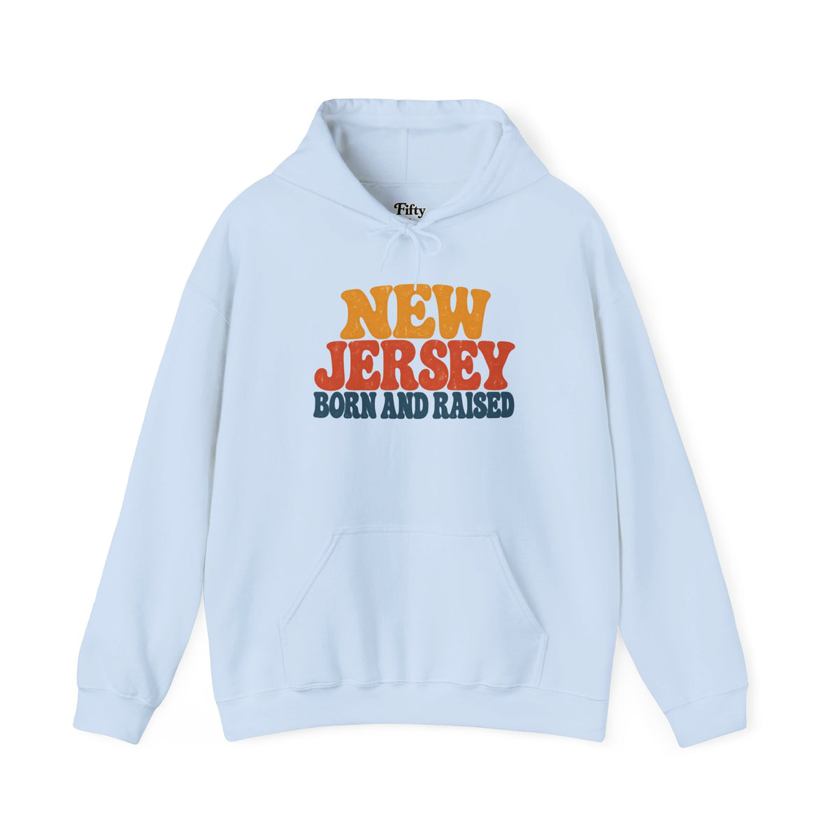 New Jersey Born and Raised Retro 1970s Unisex Hoodie Graphic