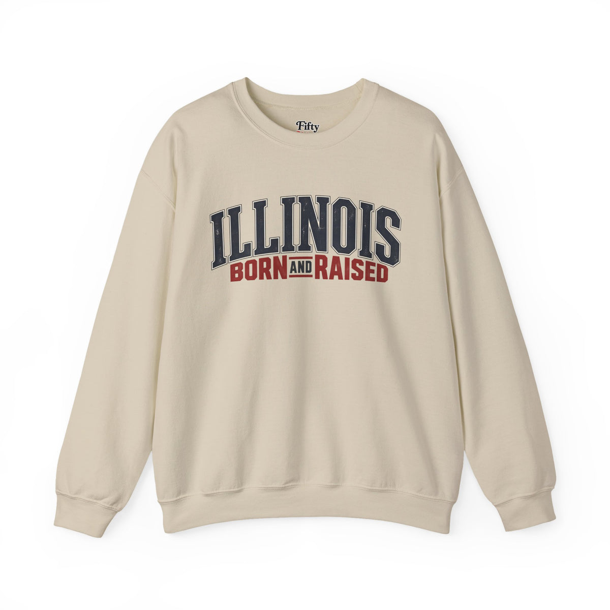 Illinois Born and Raised Premium Heritage Unisex Sweatshirt Graphic