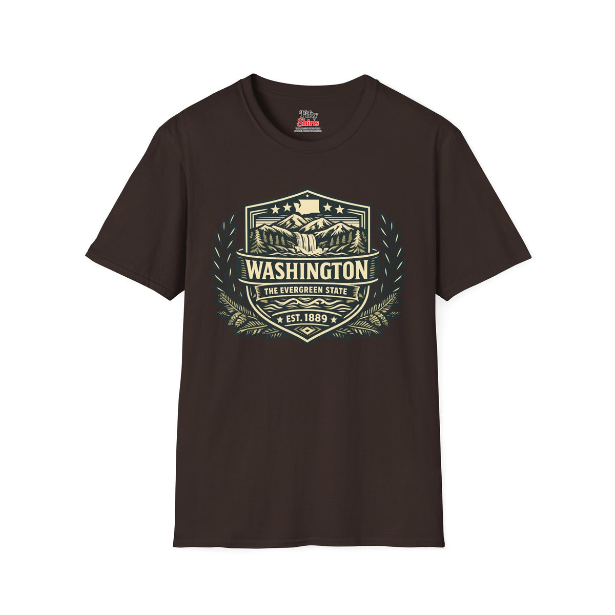 Washington Heritage Badge Unisex Softstyle T Shirt State Pride Graphic Tee Collections FS03