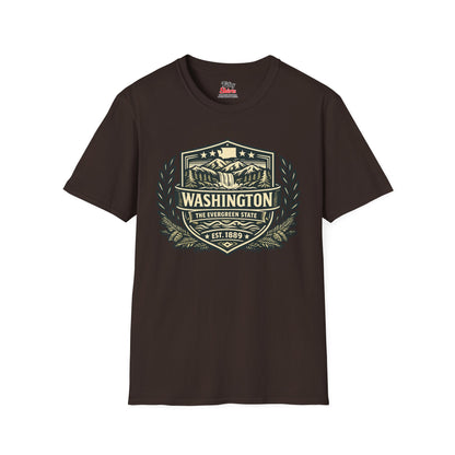 Washington Heritage Badge Unisex Softstyle T Shirt State Pride Graphic Tee Collections FS03