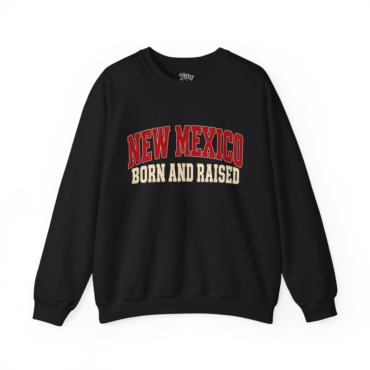 New Mexico Born and Raised Retro Collegiate Unisex Sweatshirt Graphic