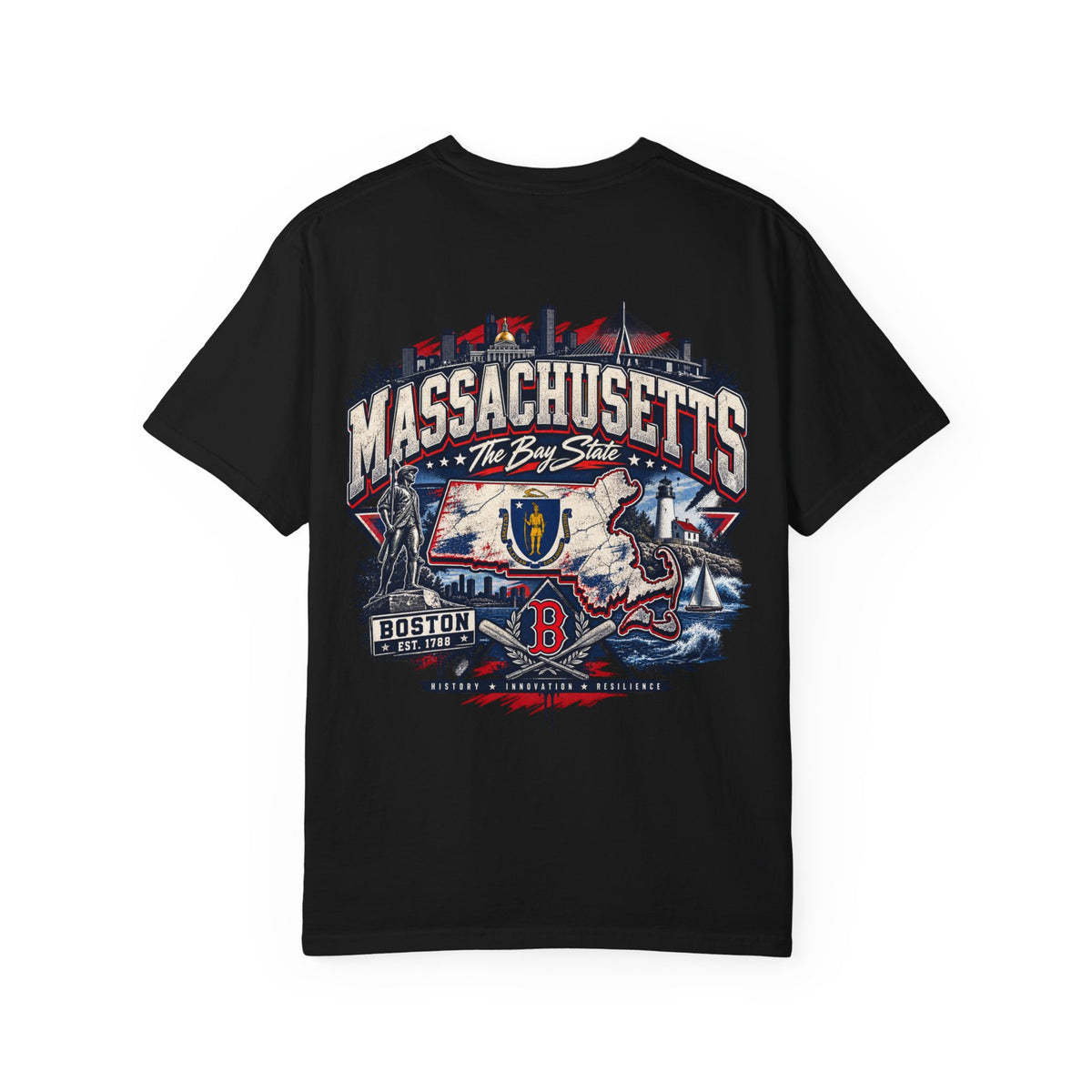 Massachusetts Street Legacy Unisex Comfort Color 1717 Streetwear Graphic Tee
