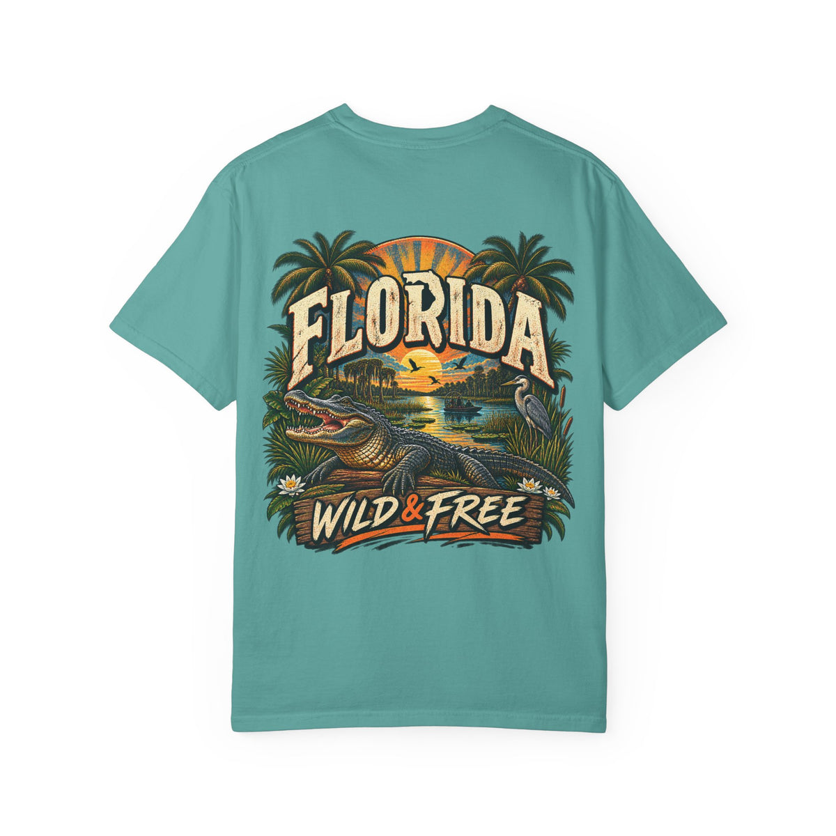 Florida Wild & Free  Unisex Comfort Color 1717 Streetwear Graphic Tee