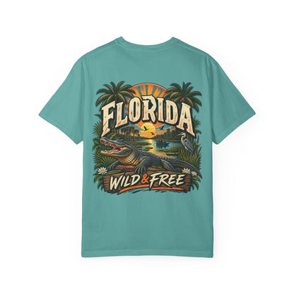 Florida Wild & Free  Unisex Comfort Color 1717 Streetwear Graphic Tee