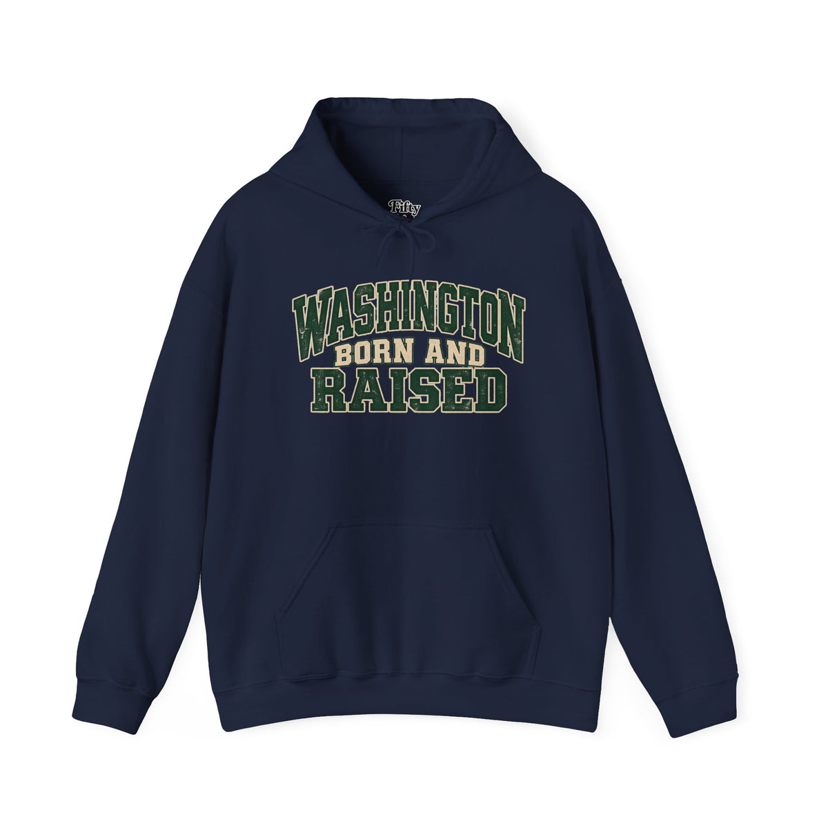 Washington Born and Raised Unisex Hoodie State Name Graphic