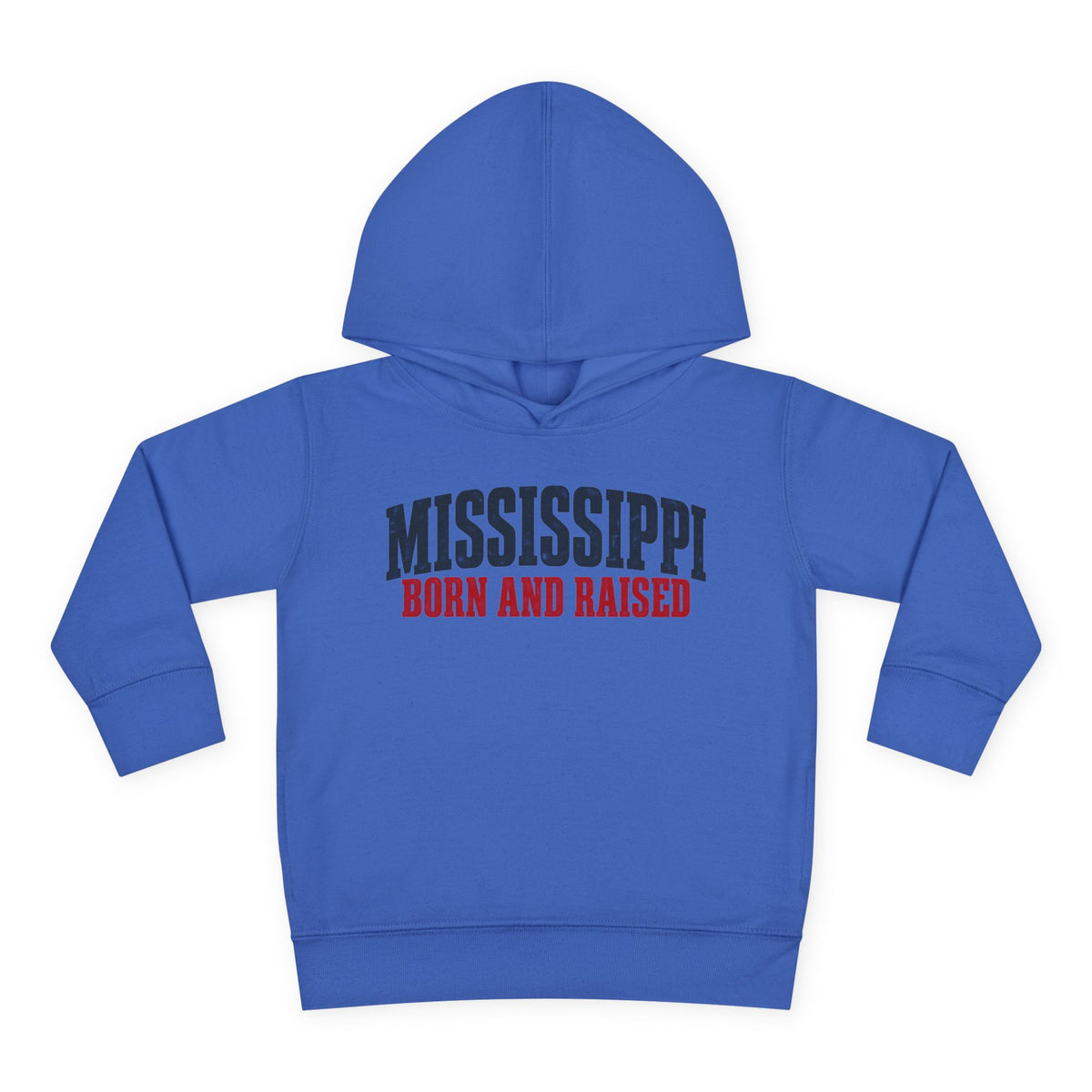 Mississippi Born and Raised Minimal Vintage Unisex Toddler Pullover Fleece Hoodie