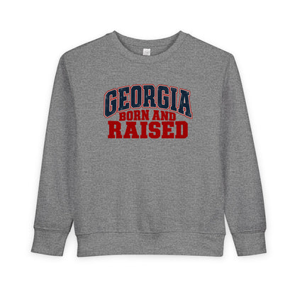 Georgia Born and Raised Rustic Southern Unisex Toddler Sweatshirt