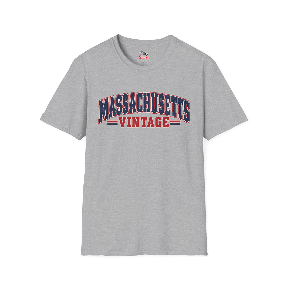 Massachusetts Vintage Unisex Softstyle T Shirt State Name Graphic Tee
