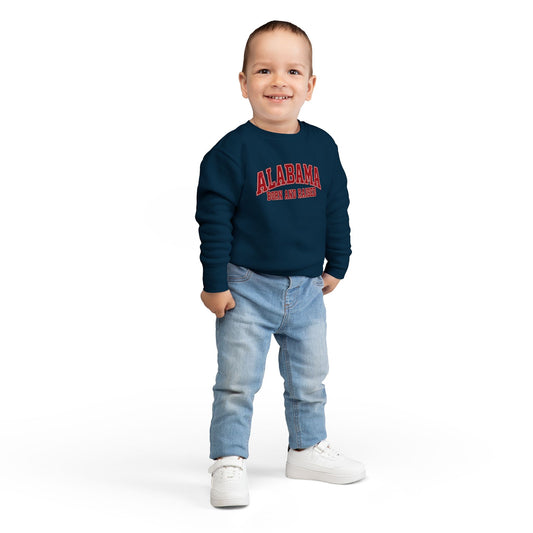 Alabama Born and Raised Collegiate Classic Unisex Toddler Sweatshirt