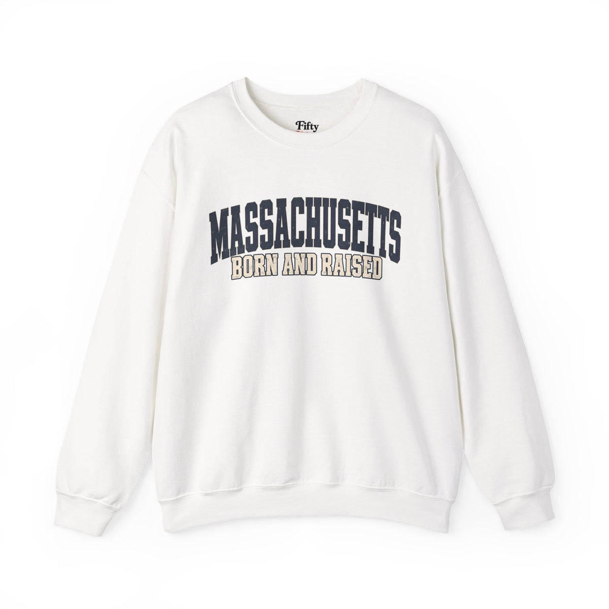 Massachusetts Born and Raised Rugged Heritage Unisex Sweatshirt Graphic