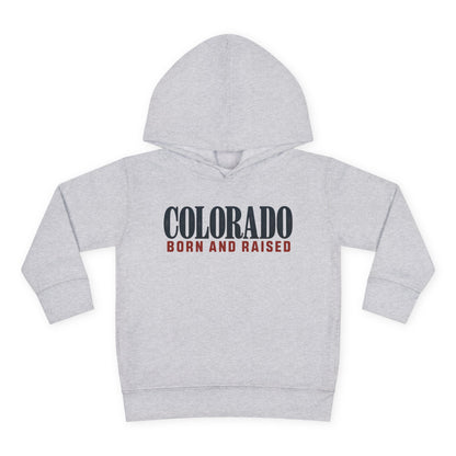 Colorado Born and Raised Premium Mountain Lifestyle Unisex Toddler Pullover Fleece Hoodie