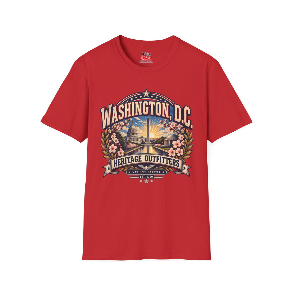 Washington D.C. Heritage Outfitters Unisex Softstyle T Shirt State Pride Graphic Tee Collections FS03