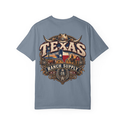 Texas Ranch Supply Co. Unisex Comfort Color 1717 Streetwear Graphic Tee