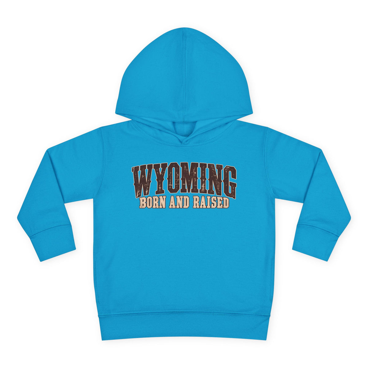 Wyoming Born and Raised Vintage Western Americana Unisex Toddler Pullover Fleece Hoodie