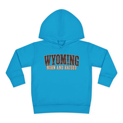 Wyoming Born and Raised Vintage Western Americana Unisex Toddler Pullover Fleece Hoodie