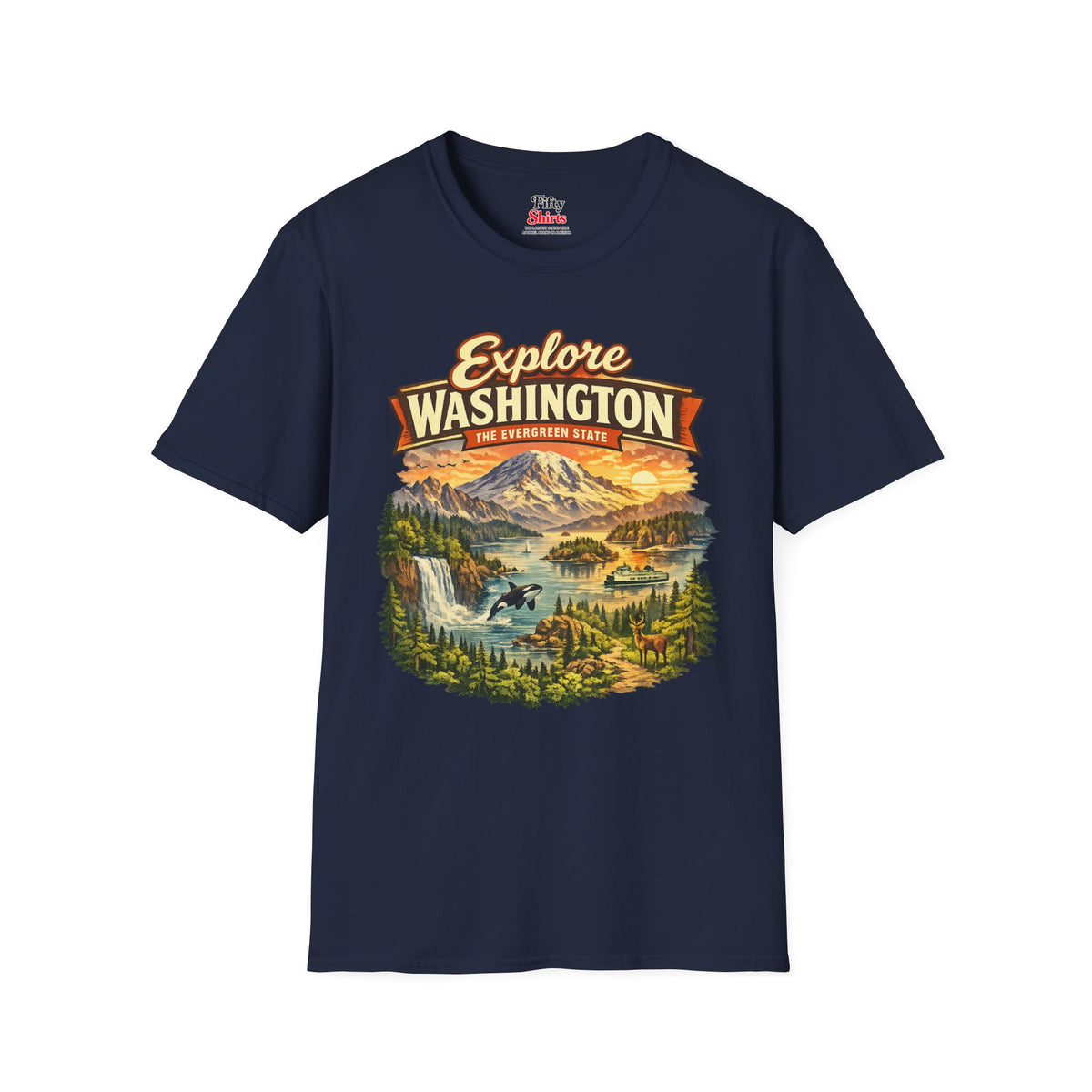 Explore Washington Unisex Softstyle T Shirt State Pride Graphic Tee Collections FS03