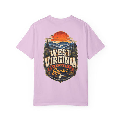 West Virginia Appalachian Sunset Unisex Comfort Color 1717 Streetwear Graphic Tee