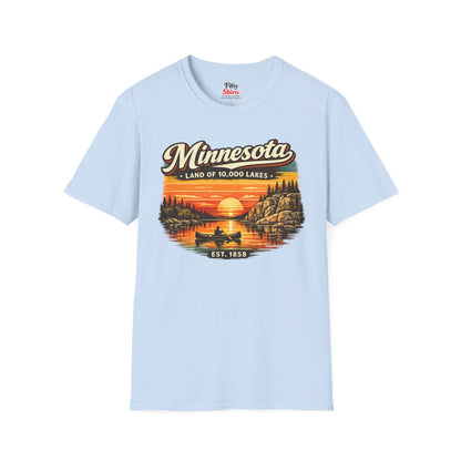 Minnesota Lakeside Sunset Unisex Softstyle T Shirt State Pride Graphic Tee Collections FS03