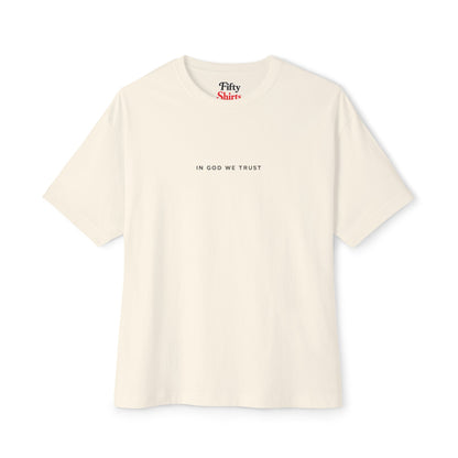 California All State In God We Trust Unisex Casual Oversized Boxy Tee