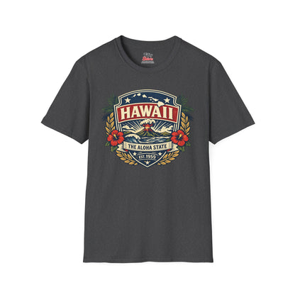 Hawaii Heritage Badge Unisex Softstyle T Shirt State Pride Graphic Tee Collections FS03