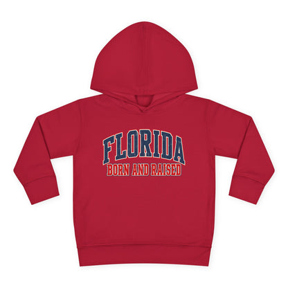 Florida Born and Raised Vintage Collegiate Unisex Toddler Pullover Fleece Hoodie