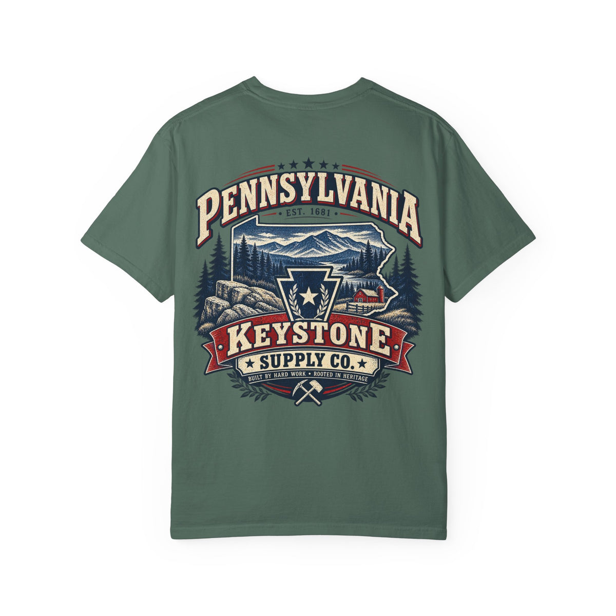 Pennsylvania Keystone Supply Co Unisex Comfort Color 1717 Streetwear Graphic Tee