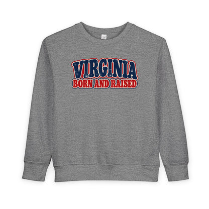 Virginia Born and Raised Retro 1970s Unisex Toddler Sweatshirt