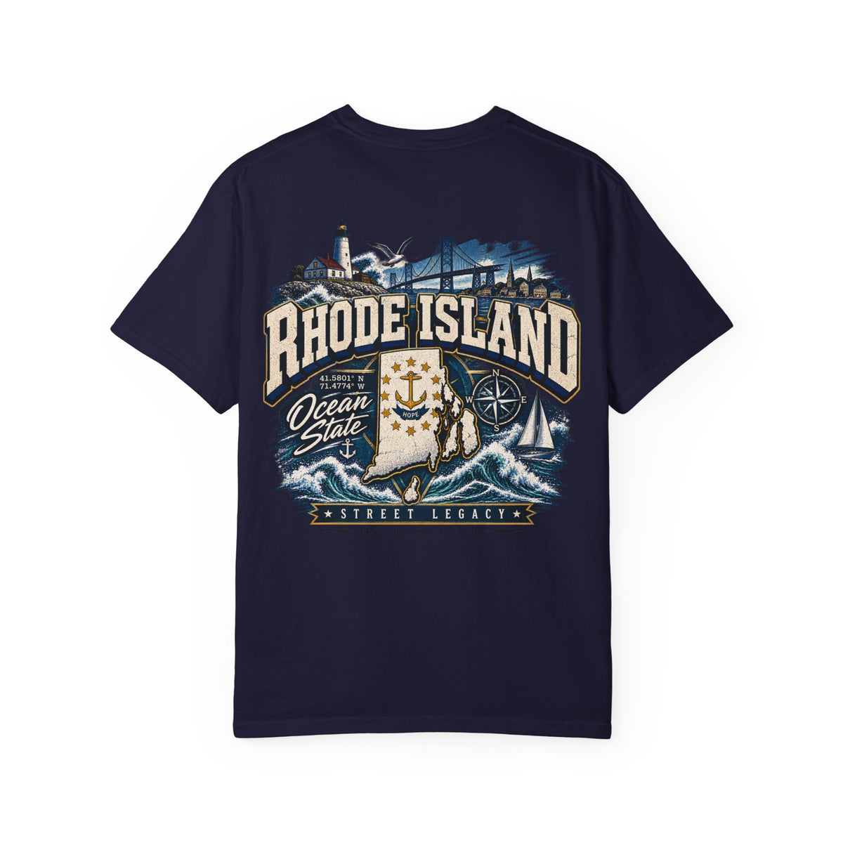 Rhode Island Street Legacy Unisex Comfort Color 1717 Streetwear Graphic Tee