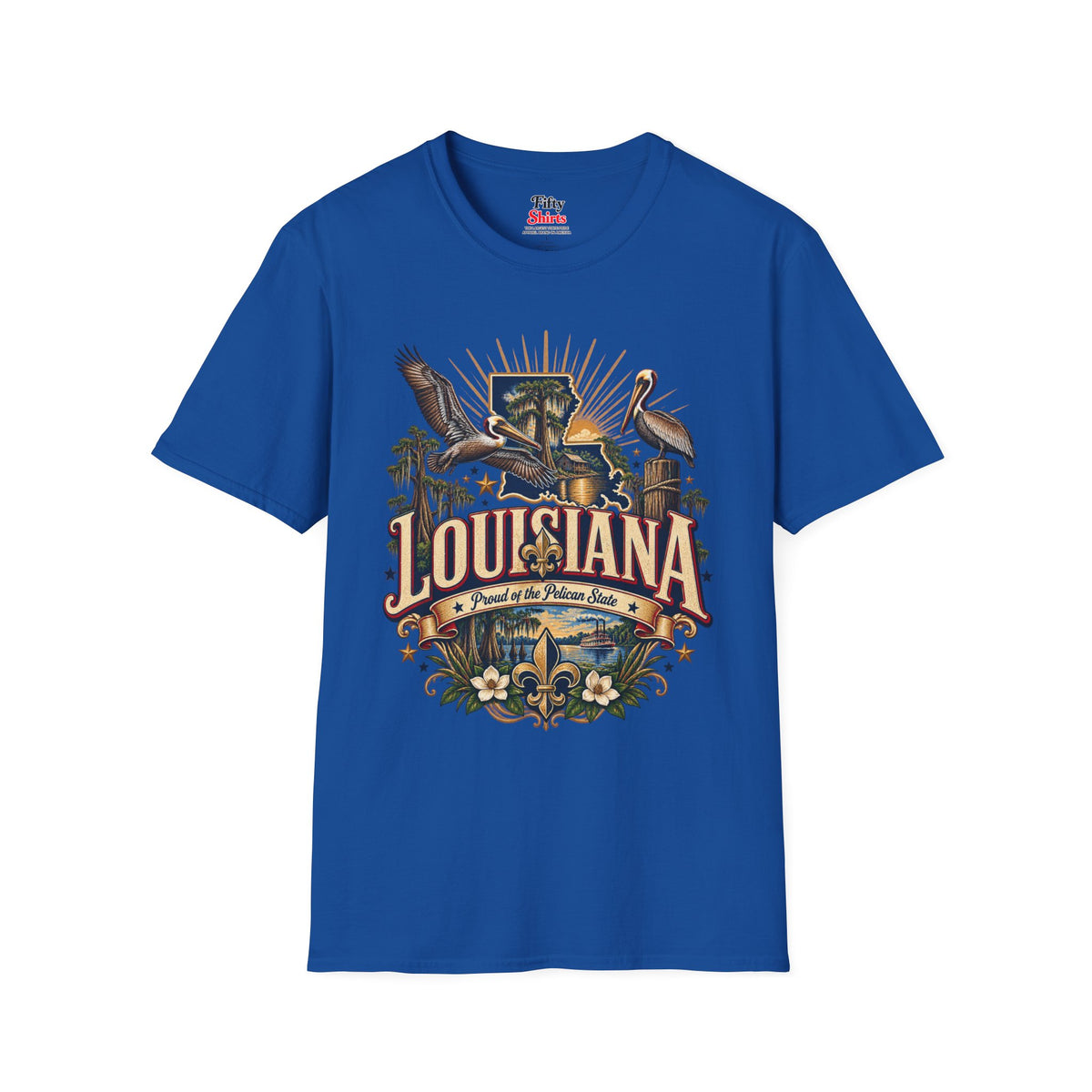 Louisiana State Pride Unisex Softstyle T Shirt State Pride Graphic Tee Collections FS03