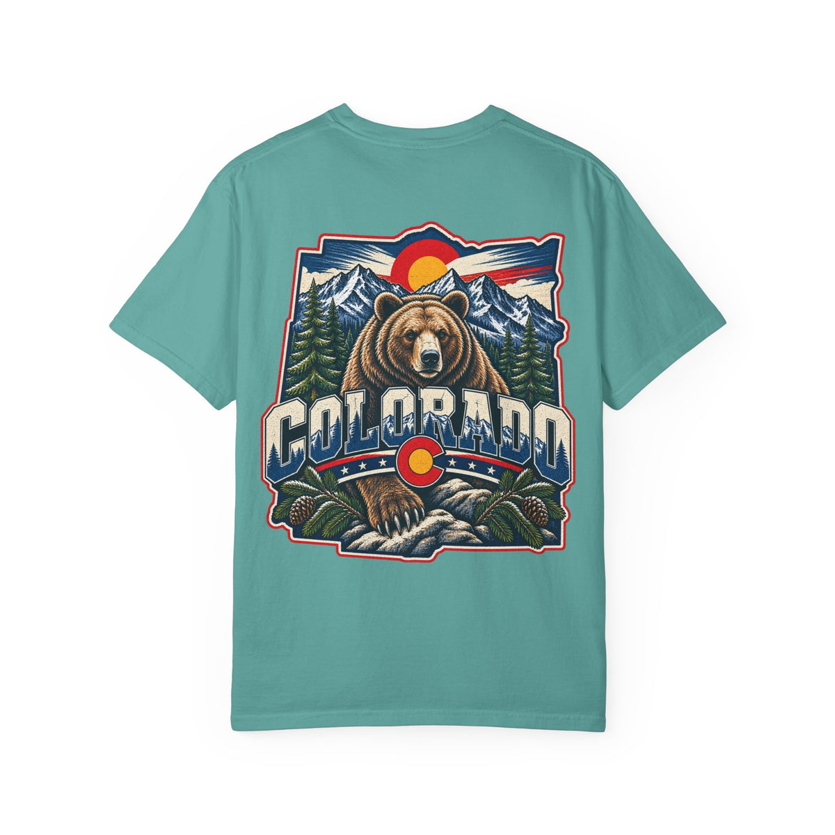 Colorado Bear Emblem  Unisex Comfort Color 1717 Streetwear Graphic Tee