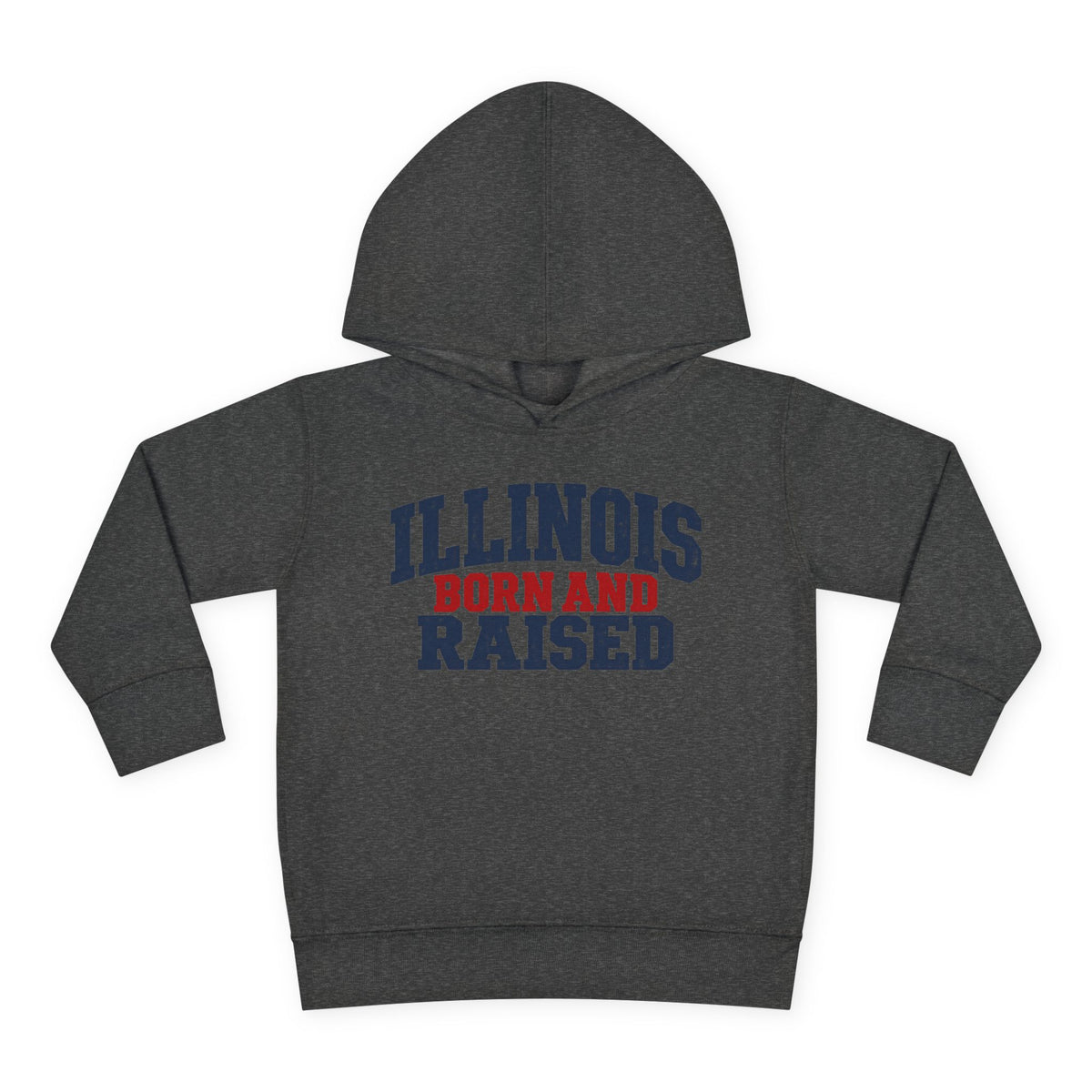 Illinois Born and Raised Rustic Midwest Americana Unisex Toddler Pullover Fleece Hoodie