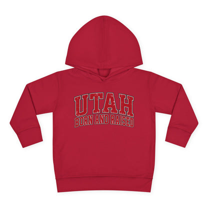 Utah Born and Raised Collegiate Classic Unisex Toddler Pullover Fleece Hoodie