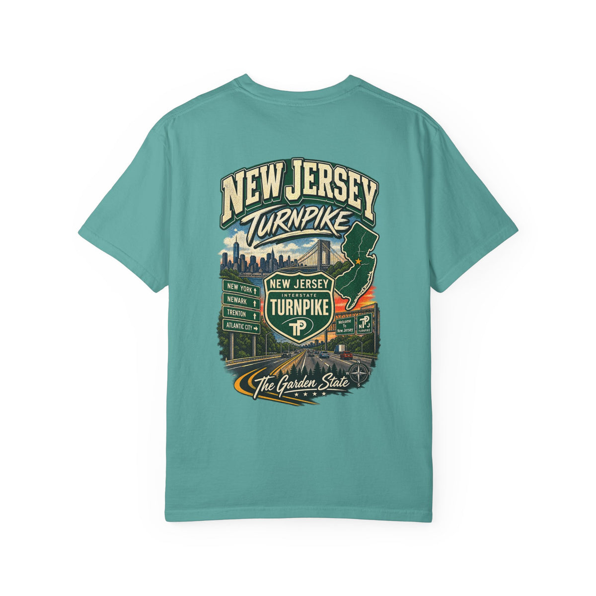 New Jersey Turnpike Unisex Comfort Color 1717 Streetwear Graphic Tee