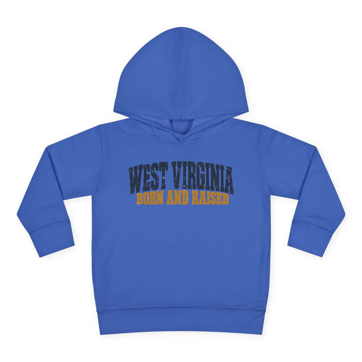 West Virginia Born and Raised Bold Workwear Unisex Toddler Pullover Fleece Hoodie