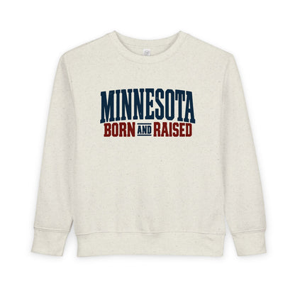 Minnesota Born and Raised Rustic Americana Unisex Toddler Sweatshirt