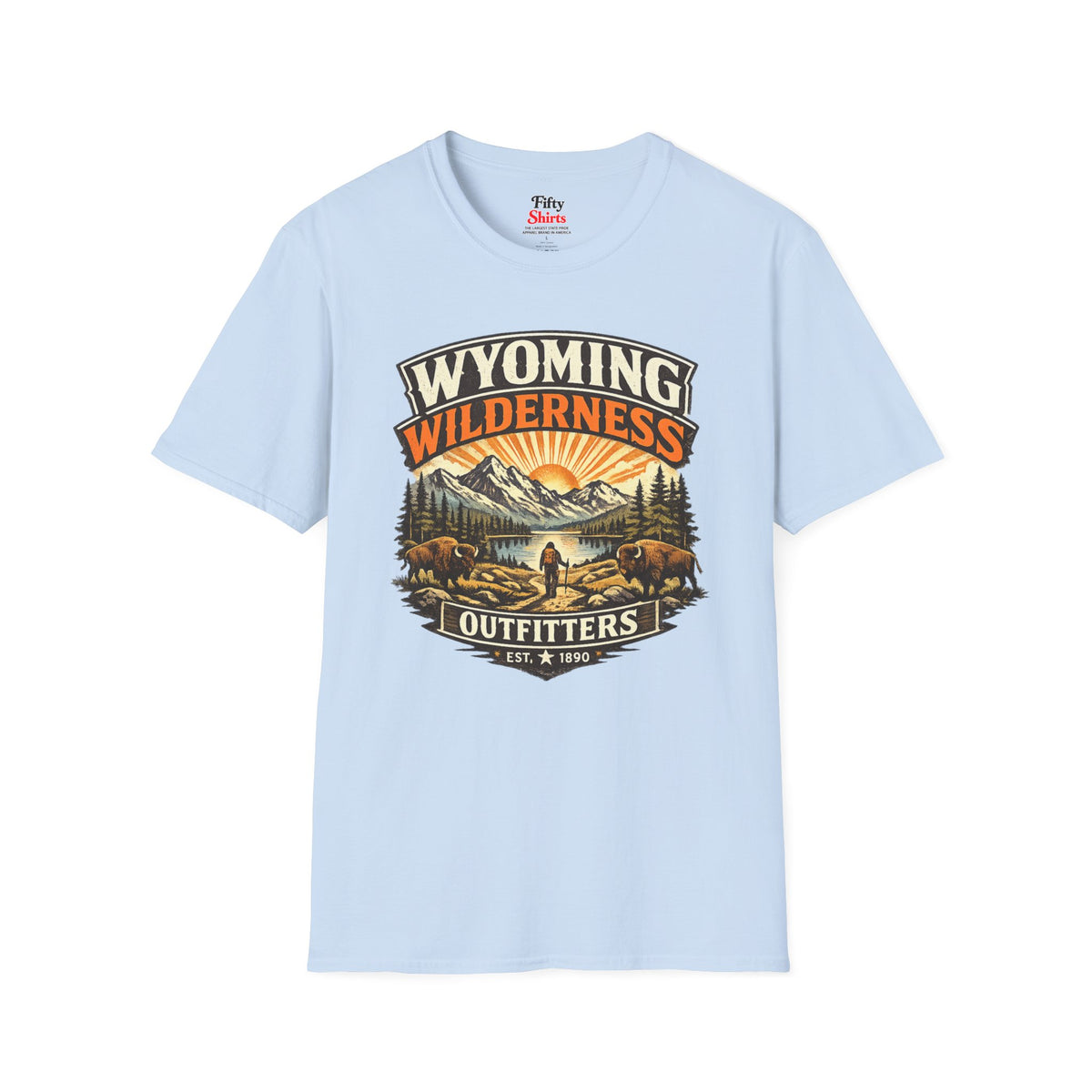 Wyoming Wilderness Outfitters Unisex Softstyle T Shirt State Pride Graphic Tee Collections FS03