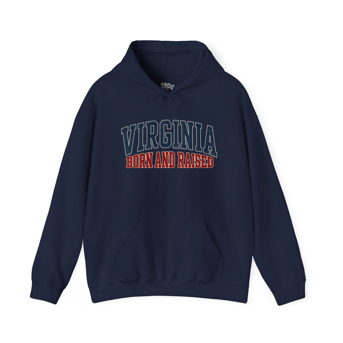 Virginia Born and Raised Unisex Hoodie State Name Graphic