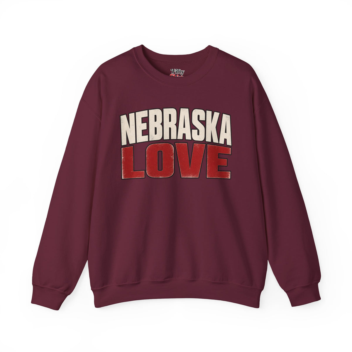 Nebraska Love Unisex Crewneck Sweatshirt State Name Graphic