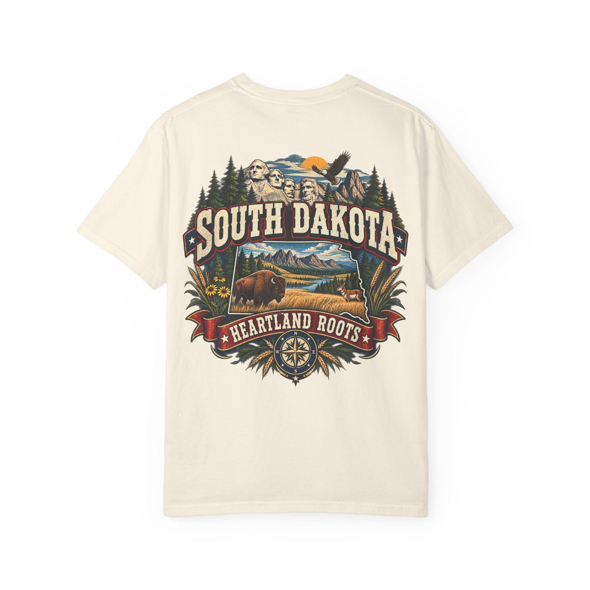 South Dakota Heartland Roots Unisex Comfort Color 1717 Streetwear Graphic Tee