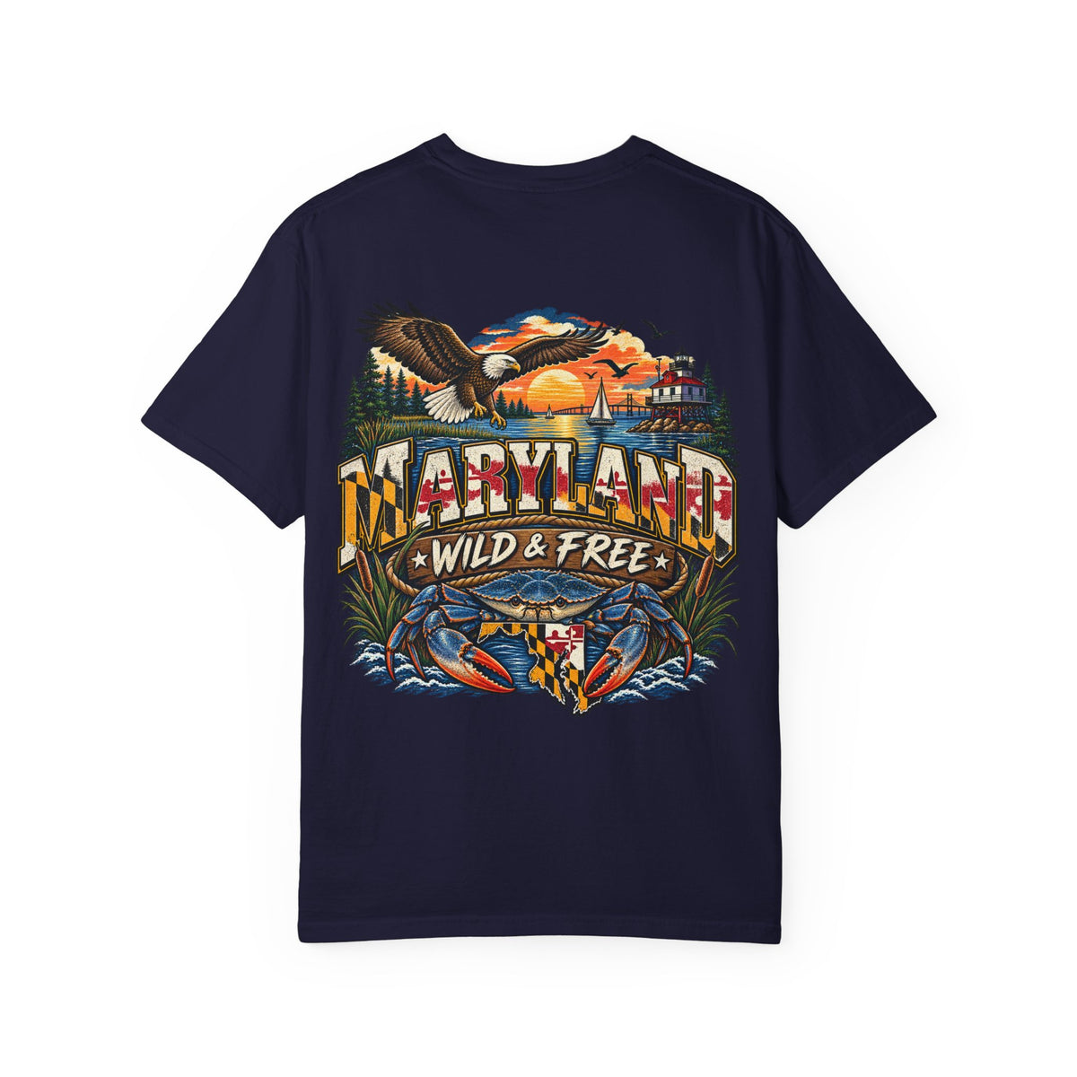 Maryland Wild & Free Unisex Comfort Color 1717 Streetwear Graphic Tee