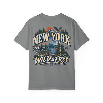 New York Wild & Free Unisex Comfort Color 1717 Streetwear Graphic Tee