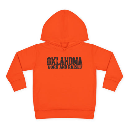 Oklahoma Born and Raised Minimal Heritage Unisex Toddler Pullover Fleece Hoodie