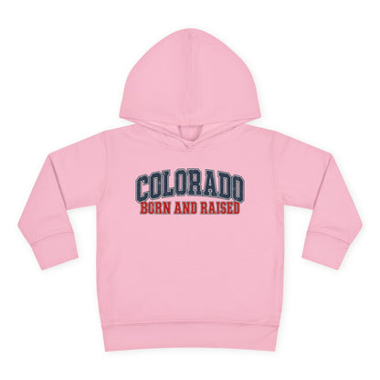 Colorado Born and Raised Collegiate Classic Unisex Toddler Pullover Fleece Hoodie