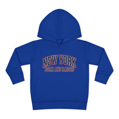 New York Born and Raised Vintage Athletic Heritage Unisex Toddler Pullover Fleece Hoodie Graphic