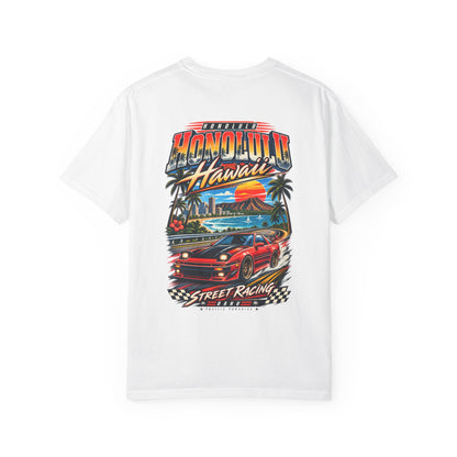 Honolulu Hawaii Street Racing Unisex Comfort Color 1717 Streetwear Graphic Tee