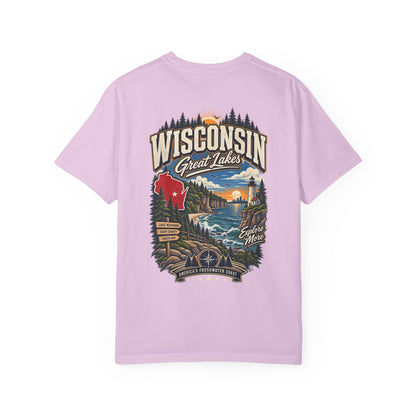 Wisconsin Great Lakes Unisex Comfort Color 1717 Streetwear Graphic Tee